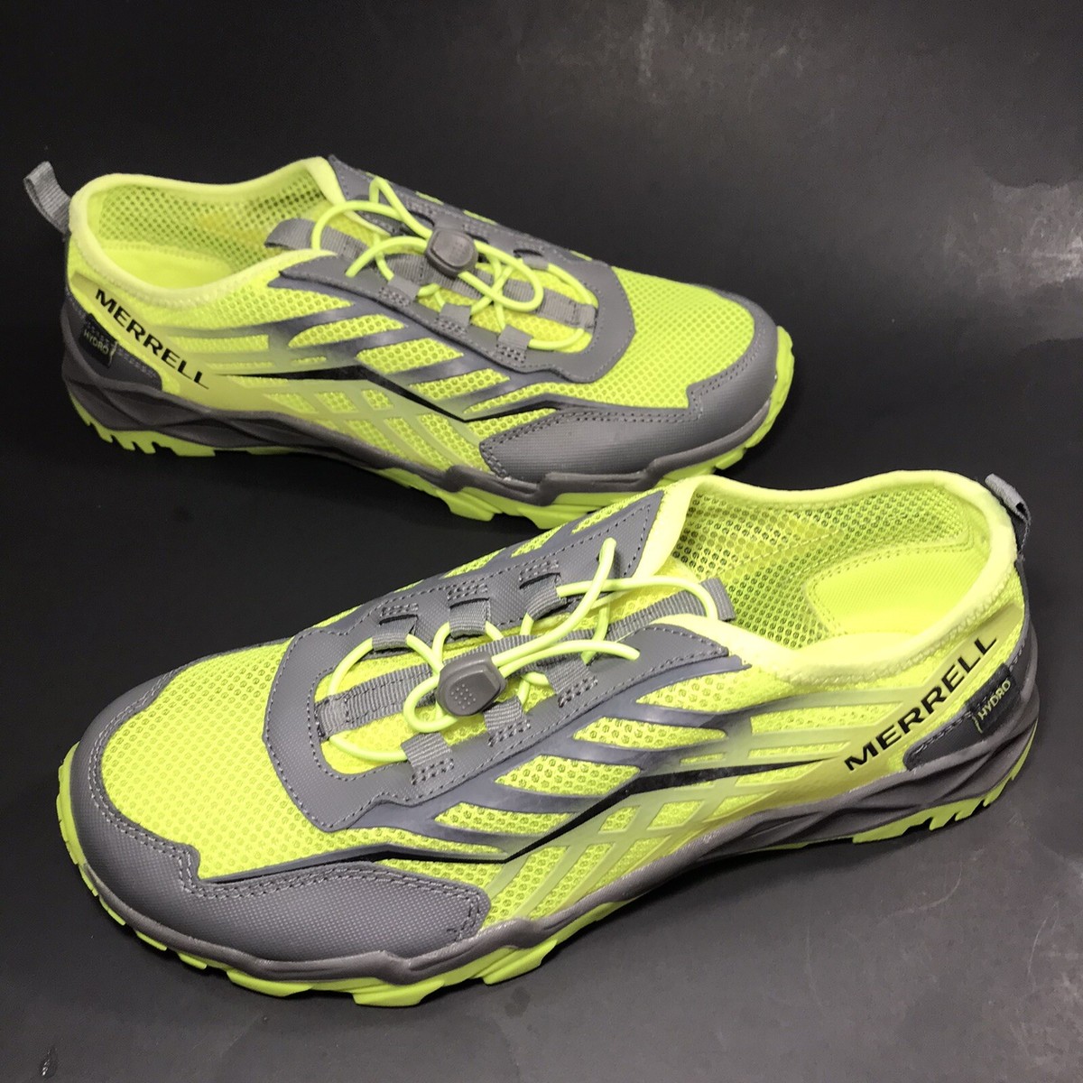 Merrell Kids Boys Gray Fluorescent Yellow Hydro Run Water Shoe Sneaker Sz  - Main Image