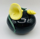 Vintage Fitz & Floyd Morning Glory Black  Lidded Trinket Box  1981 — photo 1