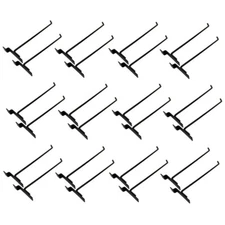 12" Slatwall Hook Panel Display Hooks, 1/4" Thickness Metal, Black - PACK 24