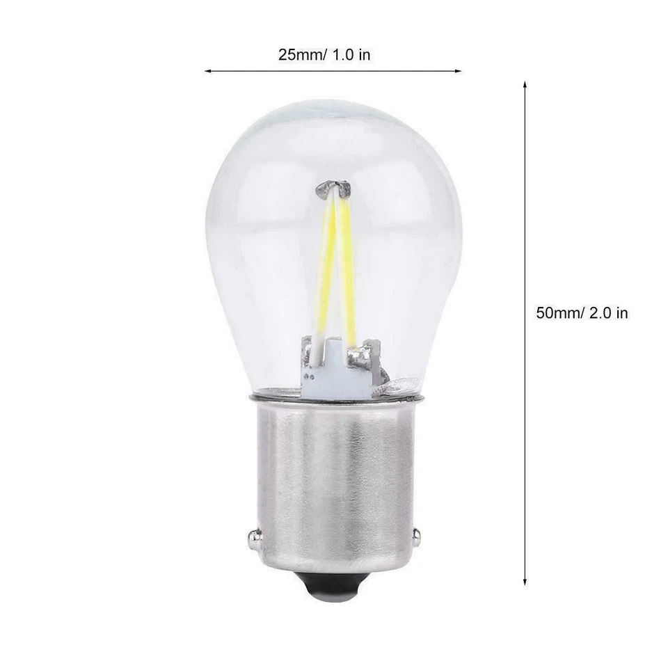 2x 1156 BA15S 2W LED Blinker Rücklicht Rückfahrleuchte COB-Glühlampen DC 12-28V - Bild 3 von 4