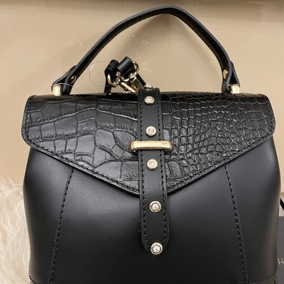 House of Harlow 1960 Italy Genuine Leather Crystal Stud Mini  Backpack House of Harlow 1960 NWT BACKPACK PURSE BLACK Leather GOLD  main image 4