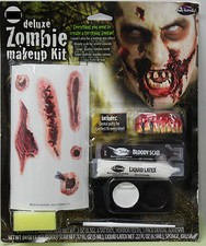 ZOMBIE TATTOOS MAKEUP DELUXE KIT Teeth Scabs Scary Monster Gore Walking Dead NEW