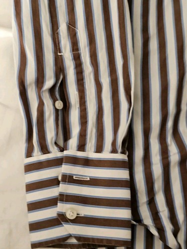 camicia a righe Barba cucita a mano taglia 16/41 - Foto 4 di 7