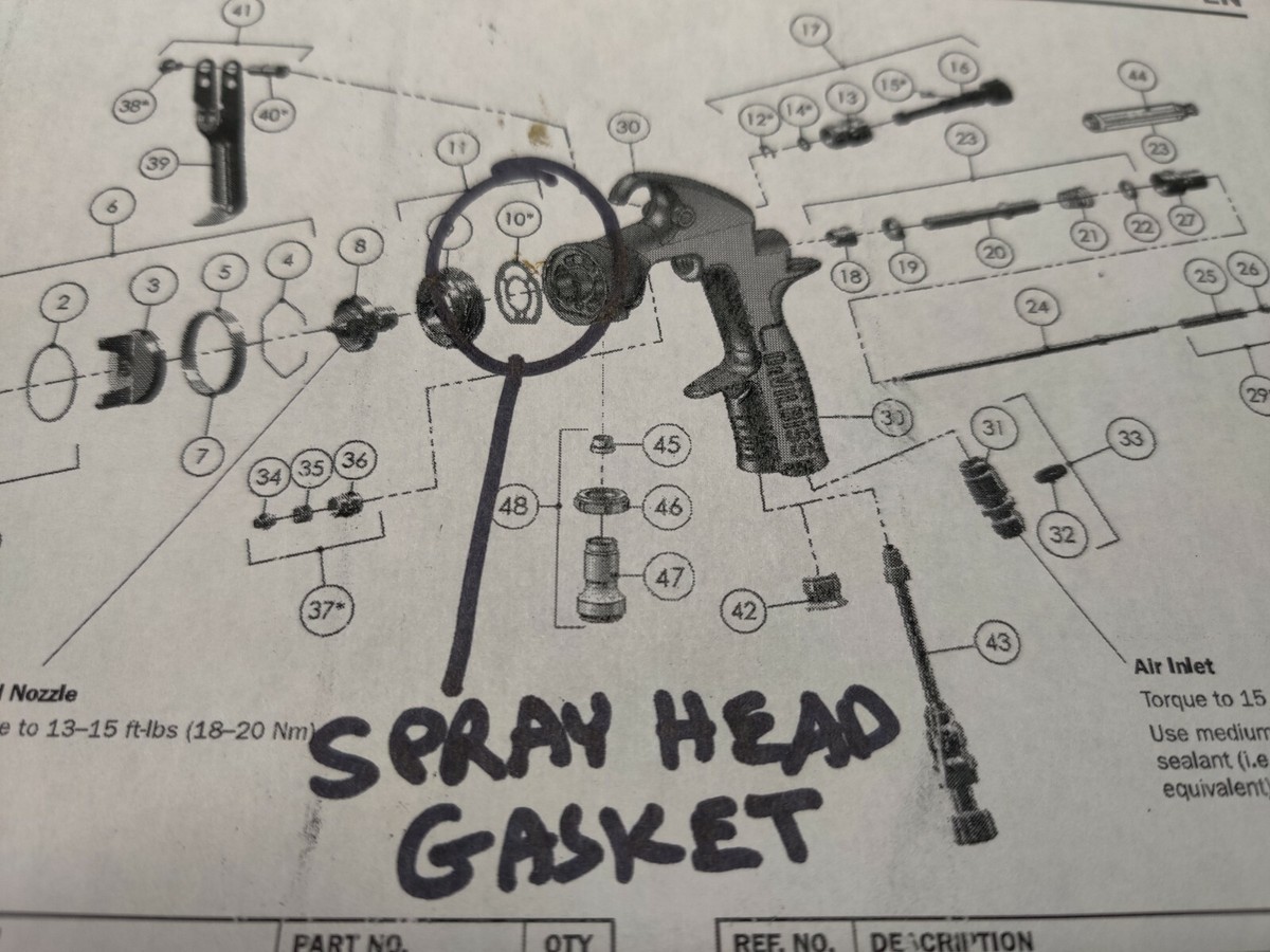 DevilBiss TEKNA Prolite 702726 Spray Head Gasket 2 PK for 703624