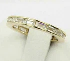 2Ct  Emerald Simulated Diamond Full Eternity Band Ring 14k Yellow Gold Over SLVR