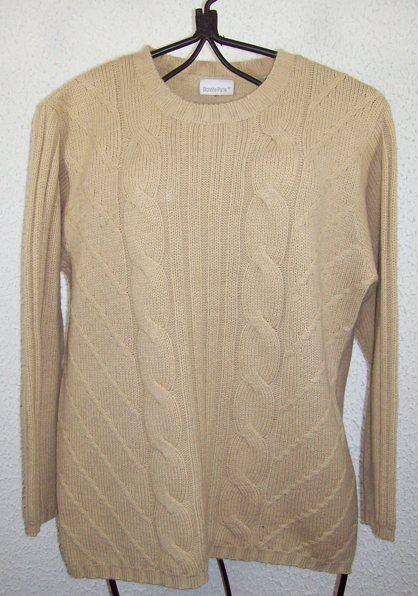 PULL Femme BLANCHE PORTE 30 Laine Taille L PF 127 eBay