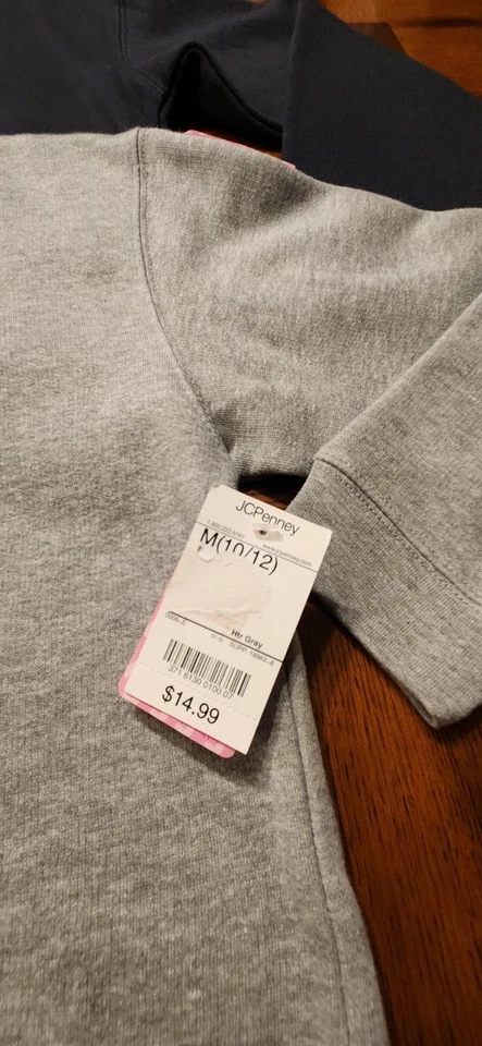 TOTAL GIRL SUDADERAS BÁSICAS CUELLO REDONDO M(10-12) ~JUEGO DE 2~GRIS Y AZUL MARINO~ALGODÓN Y POLIÉSTER Foto 3 de 4