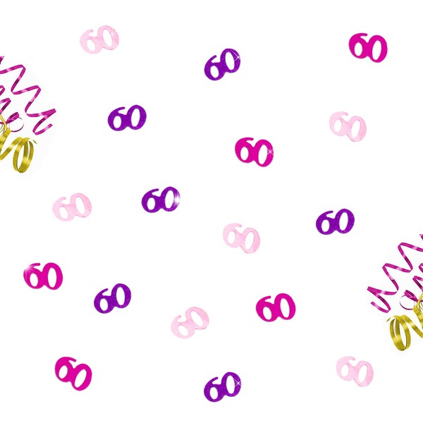 60. Geburtstag JubiläUm Konfetti Pink Rosa Lila Tisch Deko Streudeko Ca. 14G-image