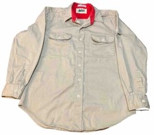 Vintage REI Men's Medium Gray Heavy Cotton 3-Pocket Button Flannel