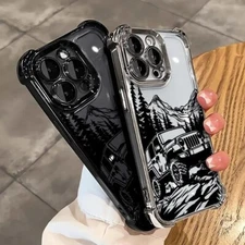 Jeep Mountains Phone Clear Case For iPhone 16e 15 14 13 12 11 Pro Max Plus Mini