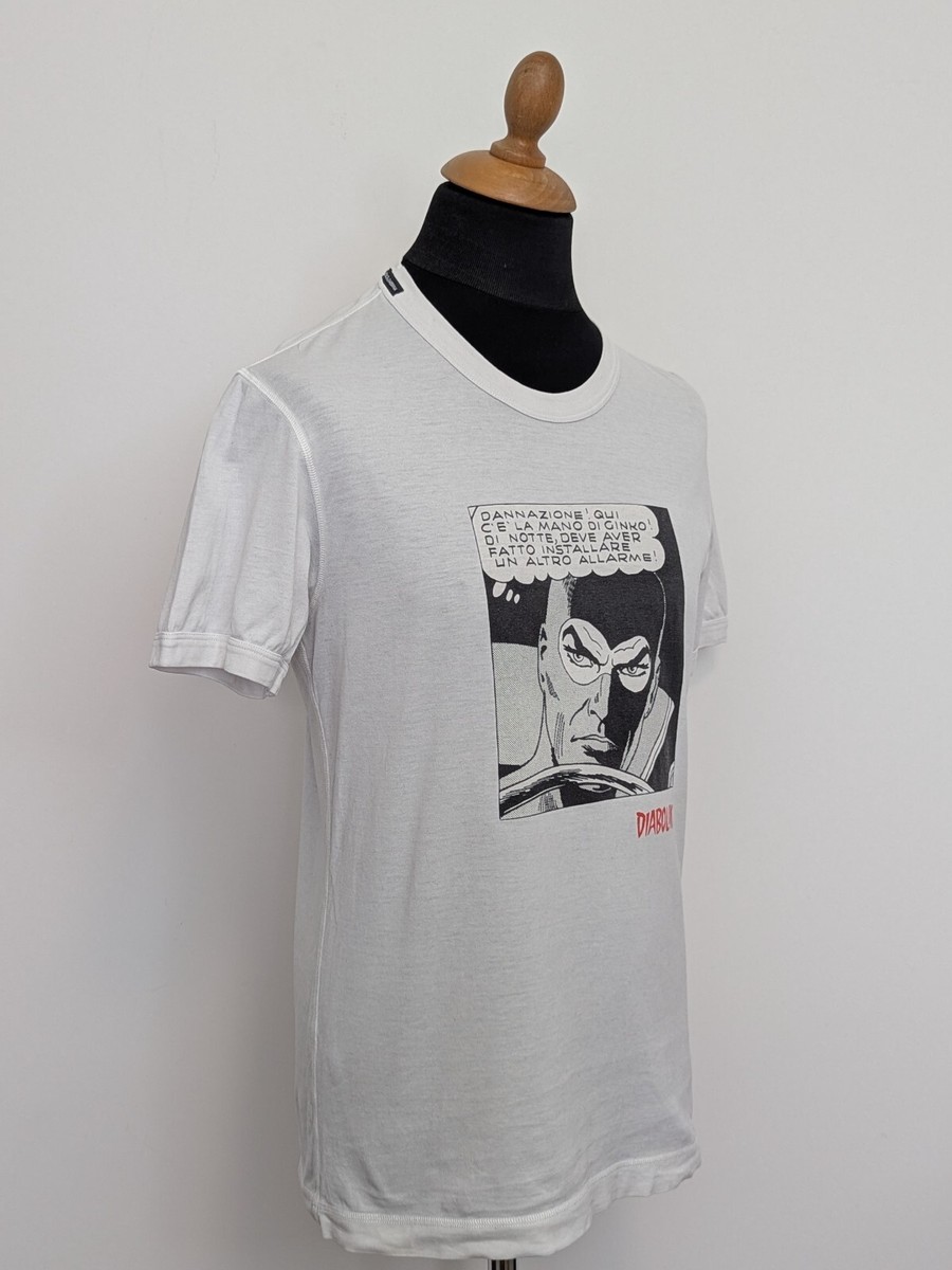 トップス DOLCE&GABBANA diabolik astorina comic Dolce & Gabbana T-Shirt Diabolik Comic Print Sz.46 S Men's