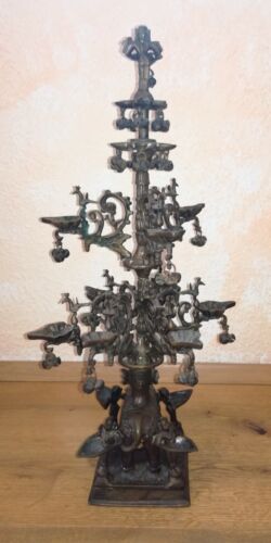 Alte Bronze Pagode, Räuchergefäß mit Elefant, Vögeln, Figuren, Glöckchen - Bild 3 von 12