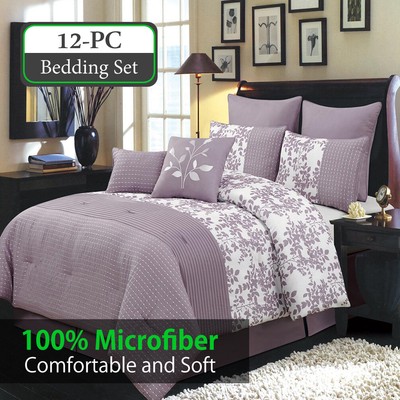 12pc Bundle Comforter Set And A Sheet Set Bliss Purple Bed In A Bag Including Bed In A Bag Bedding