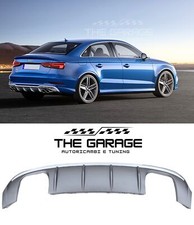 DIFFUSORE RS3 LOOK per Audi A3 8V BERLINA 2016-2019 (SOLO PER S-LINE) Silver