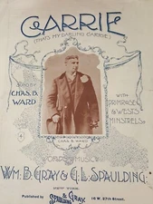 CARRIE (That's My Darling Carrie) WB Giray (wds) GL Spaulding 1893 Sheet Music