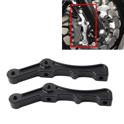 CNC Radial Front Brake Caliper Mount Bracket Black For Harley Softail Dyna 2pcs