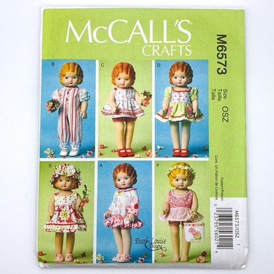 McCalls M6573 18'' Doll Clothes Uncut Pattern Pearl Louise 6 Outfits AG Uncut