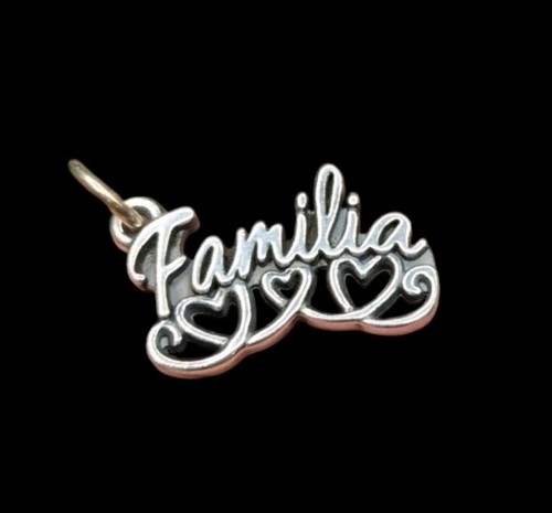James Avery Familia Spanish Script Word Family Sterling Silver 925 Pendant Charm
