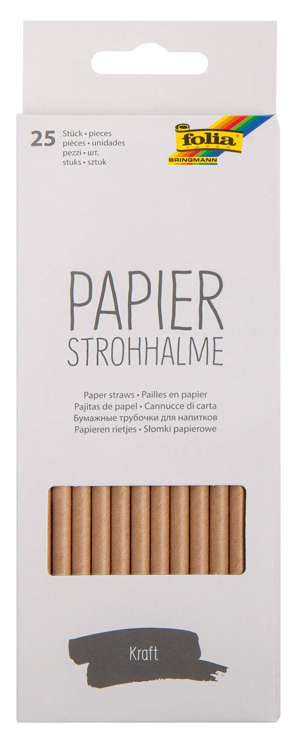 Folia Kraft 12510 Paper Straws Approx 197 cm Long Diameter 6 mm 25 Plain Pap 2790₽