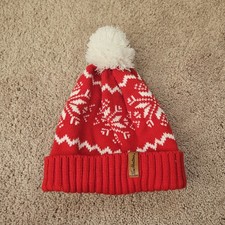 Tim Hortons Winter Toque Red White Holiday Christmas Winter Pom Pom Hat Beanie Tim Hortons Winter Toque Red White Holiday Christmas Winter Pom Pom Hat Beanie