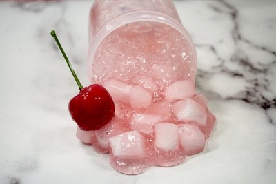 Love Island Cocktail Thick and Clear Slime with Jelly and tiny Cubes, ASMR