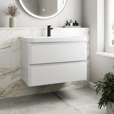 Modern Bathroom Vanity Unit Basin Cabinet Floor Standing Wall Hung Storage White