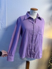 Peter Hahn Flanell Hemdbluse aus 100% Baumwolle in Flieder / Lila