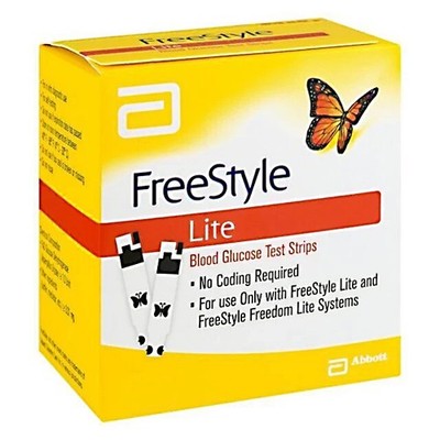 50 FreeStyle Lite Blood Glucose Test Strips exp 2/28/28 SHIPS SAME DAY TRACKED