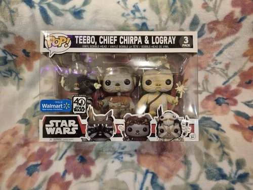 Funko Star Wars Teebo Chief Chirpa Logray Pop! Vinyl 3 Pack Walmart Exclusive