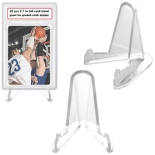 22 PCS 2.7" Acrylic Easel Stand, Sports Card Display Stand Baseball Card Stands
