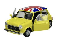 Welly Mini Cooper 1300 Yellow With Uk Flag 1:34 1/34 Die Cast Model New In Box