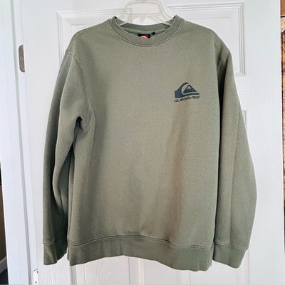 Quiksilver Men's Crew Neck Sweatshirt Green Size Small