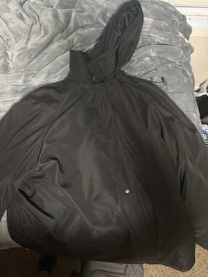 Mr. Mac Black Hooded Full Zip Button Up Coat With Fleece Lining Men's 3XL