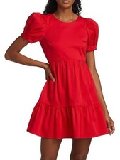 Alice + Olivia Ann Empire Waist Tiered Mini Dress Red Size 10