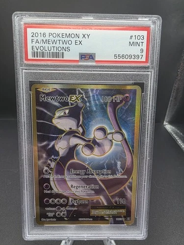 Mewtwo EX (Full Art) 103/108 Evolutions Holo PSA 9