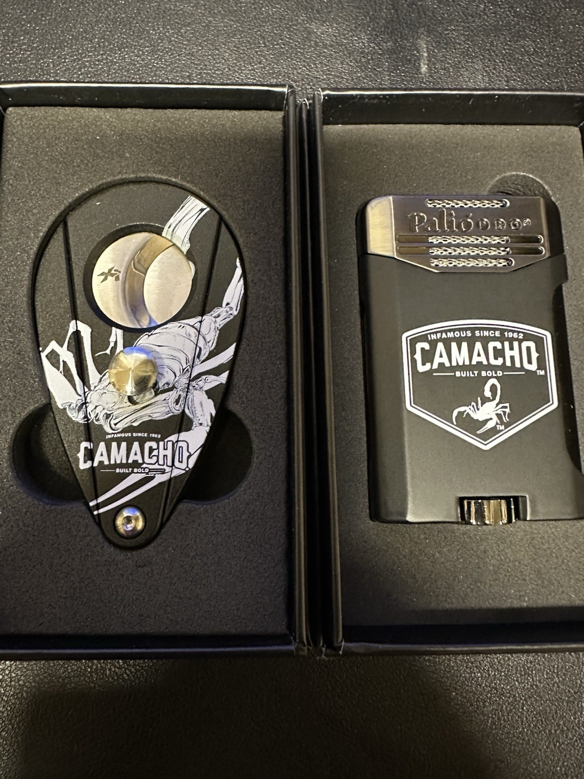 New - Xikar Xi2 Black Camacho Cigar Cutter And Palio Black Torch Lighter