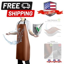 Waterproof Apron with Comfortable Adjustable Bib Rubber Vinyl Dishwasher Heav...
