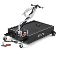 Vevor Low Profile Oil Drain Pan 15 Gal Metal Oil Drain Cart With Electric Pump