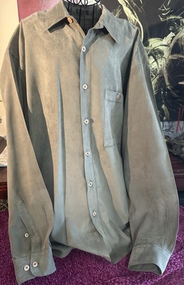 Vintage Neiman Marcus Faux Suede Button Up Shirt Size Large - Very Good Cond.