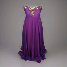 Sherri Hill Purple Chiffon A-Line Formal Size 2