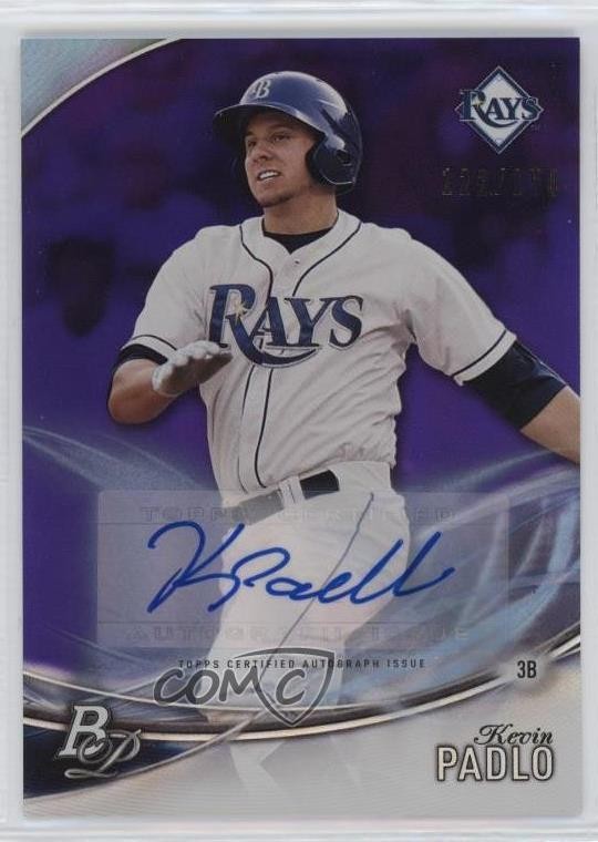 2016 Bowman Platinum Top Prospects Purple 122/150 Kevin Padlo #TPA-KP Auto 4f5