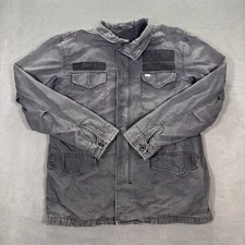Fourstar Clothing Jacket Mens M Gray Ripstop Military Style Outdoor Skater Y2K