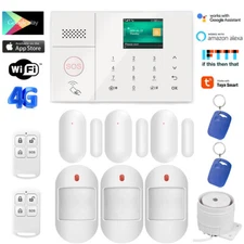 F08 WIFI 4G Internet TUYA APP Wireless Home Security Burglar Alarm System+RFID