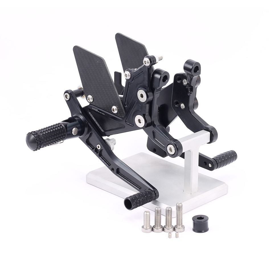MG Biketec Rearset Kit Black Folding Footpegs DUCATI Streetfighter V4 SP 2020-23