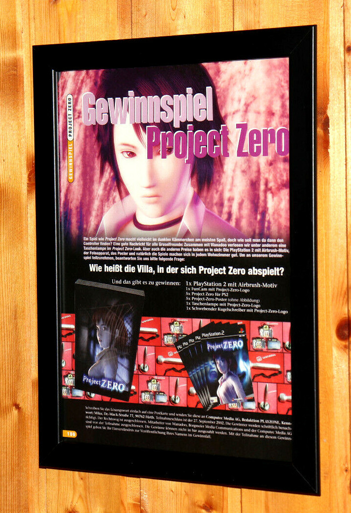 Fatal Frame / Project Zero Rare Small Poster / Vintage Ad Page