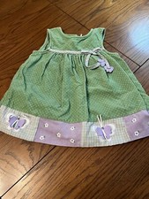 vtg rare too 2T girls coduroy dress jumper polka dots