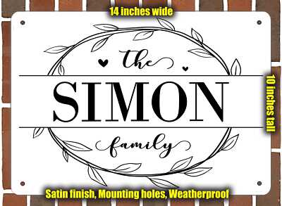 Simon Family Decorative Metal Door or Wall Plaque (Style 1)