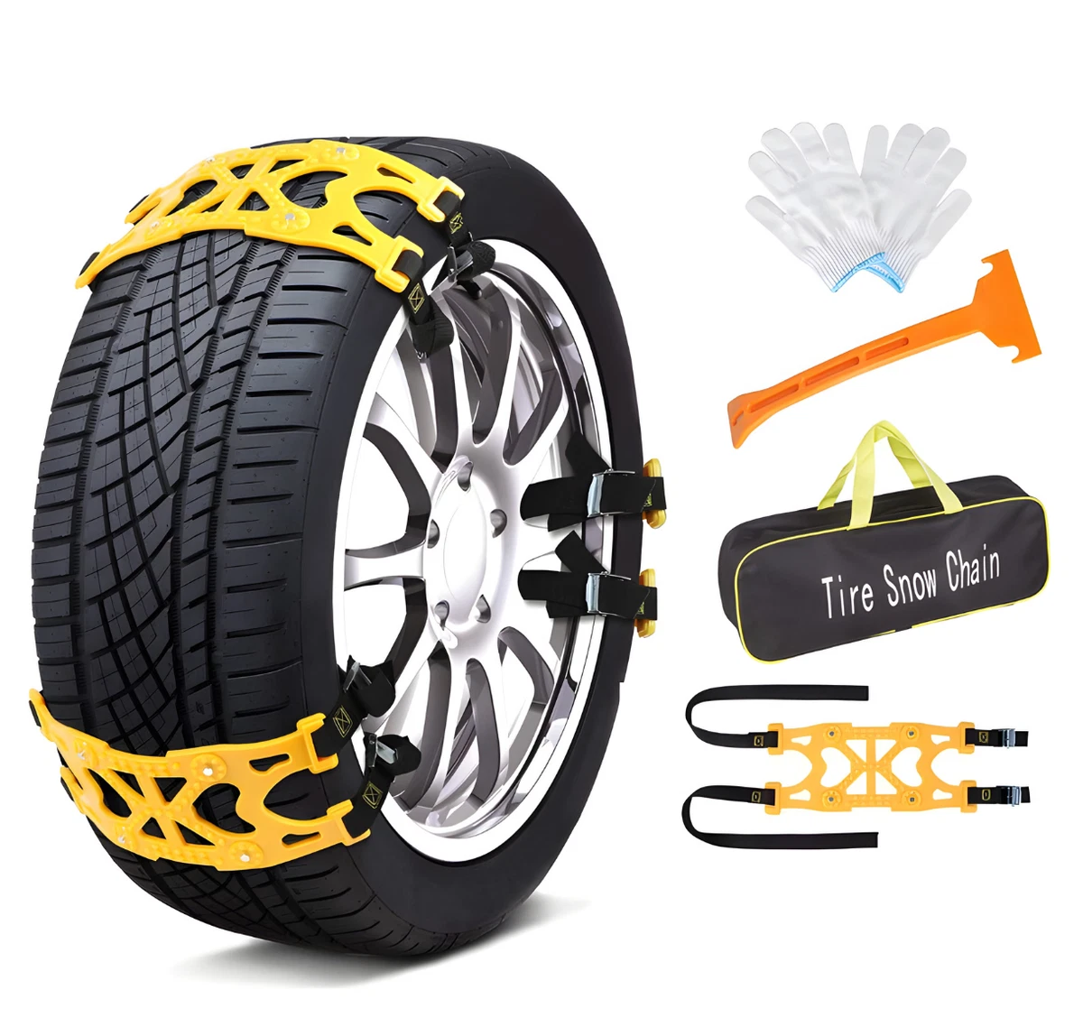 6 pcs Universal Car Snow Anti Slip Tire Chains Emergency for Cars