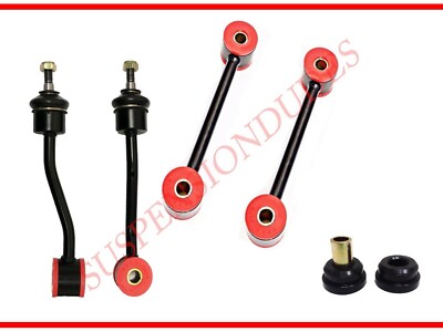 6PC Front/Rear Sway Bar Links + Track Bar Bushings for 1997-2006 Jeep Wrangler