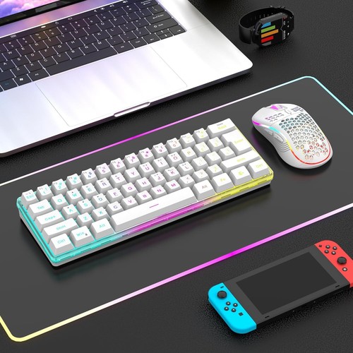 RedThunder 60% Wireless Gaming Keyboard and Mouse Combo, 2500mAh White - Picture 7 of 7